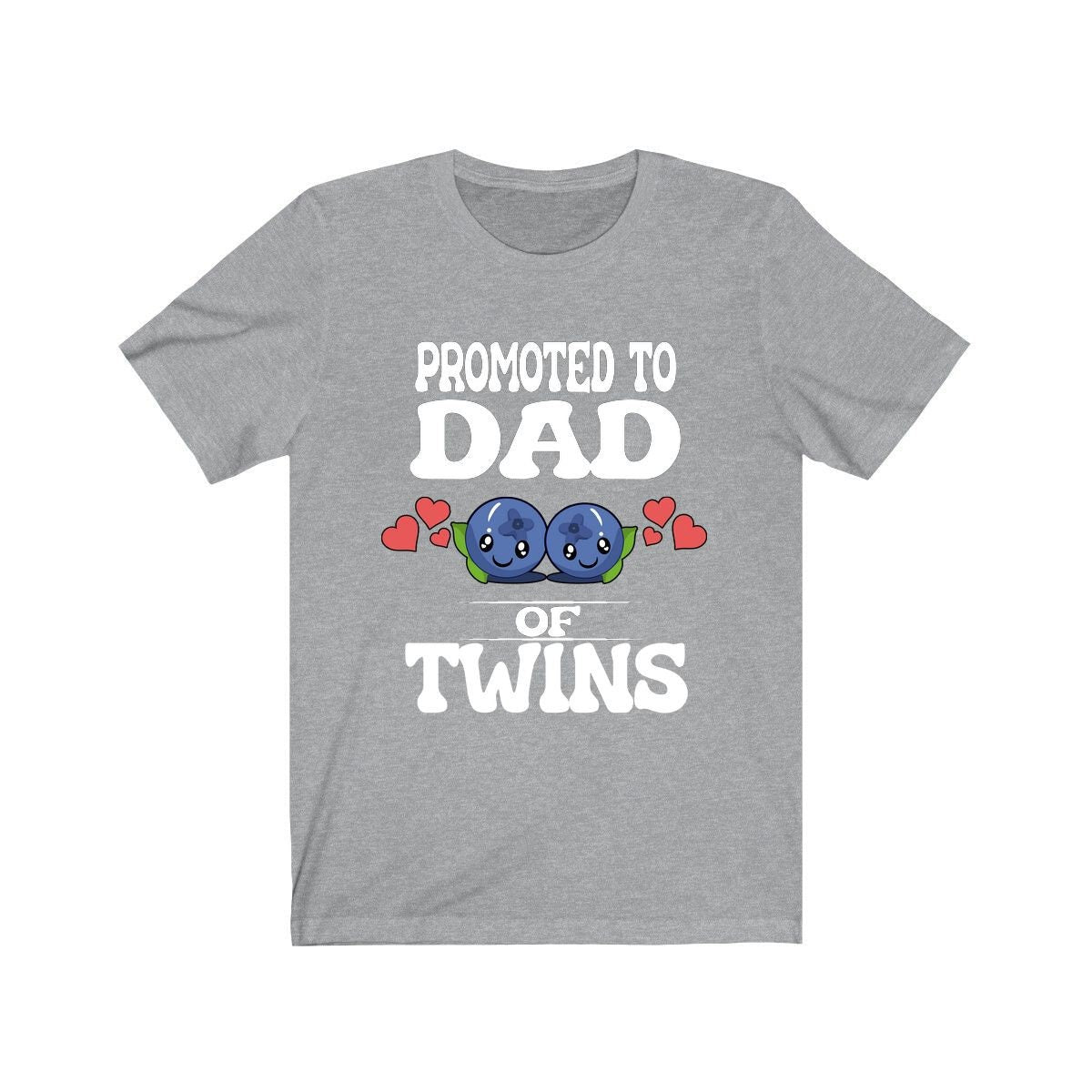 Promoted To Dad Of Twins Shirt, Dad Of Twins Gift, Father Of Twins Shirt, Blueberries Baby Announcement Gift T-Shirt Image 3