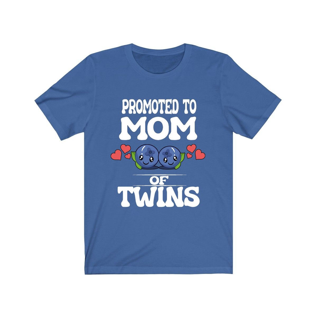 Promoted To Mom Of Twins Shirt, Mom Of Twins Gift, Mother of Twins Gift, Blueberries Baby Announcement Gift T-Shirt Image 2