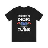 Promoted To Mom Of Twins Shirt, Mom Of Twins Gift, Mother of Twins Gift, Blueberries Baby Announcement Gift T-Shirt Image 1