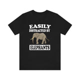 Easily Distracted By Elephants Shirt, Elephant Lover Shirt, Elephant Shirt, Funny Elephant Gift, Elephant Design Boy Girl Shirt Image 1