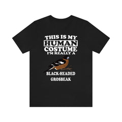 This Is My Human Costume I'm Really A Grosbeak T-Shirt - grosbeak bird print design