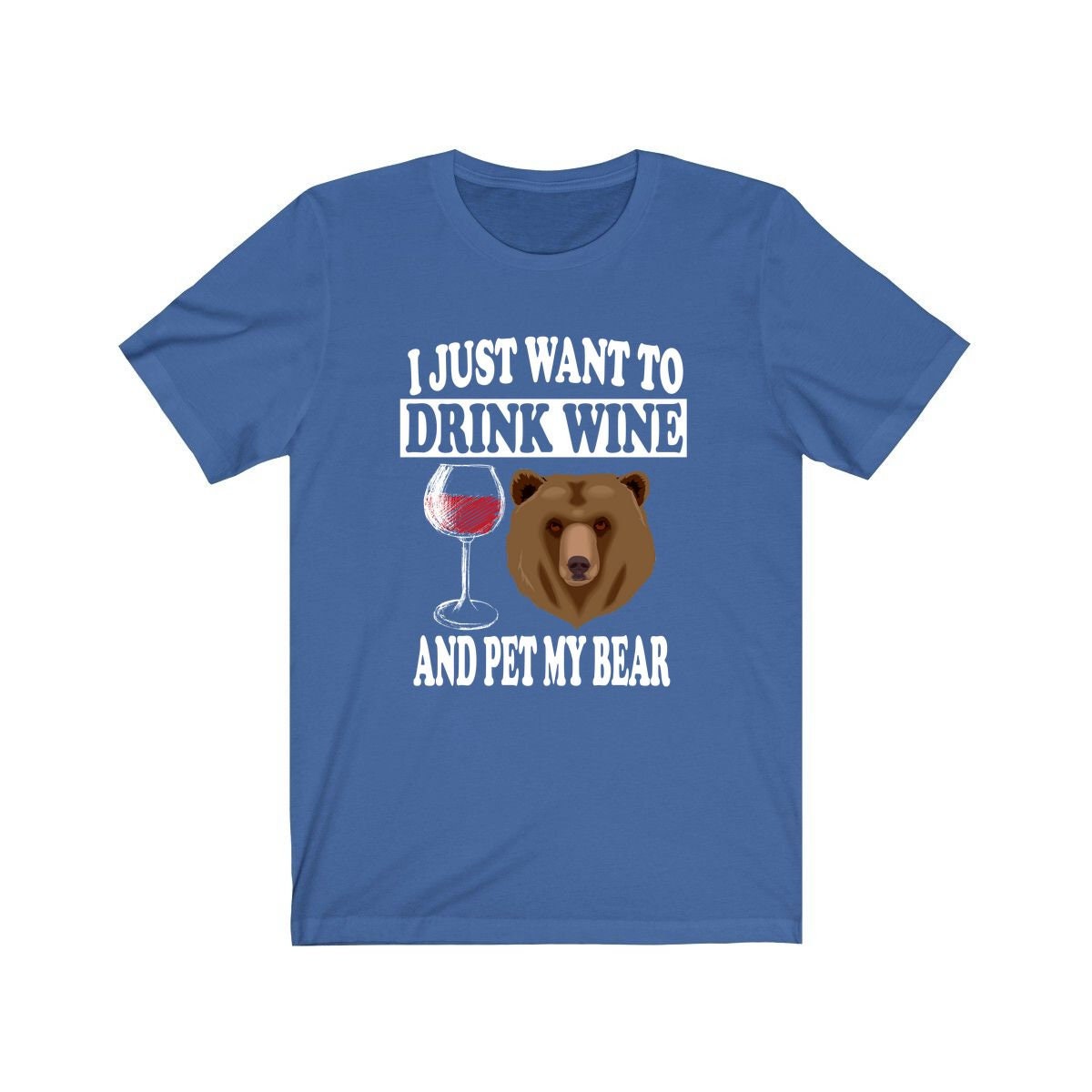 I Just Want To Drink Wine And Pet My Bear Shirt, Bear Lover Shirt, Bear Shirt, Bear Lover Gift, Bear Boy Girl Shirt Image 3