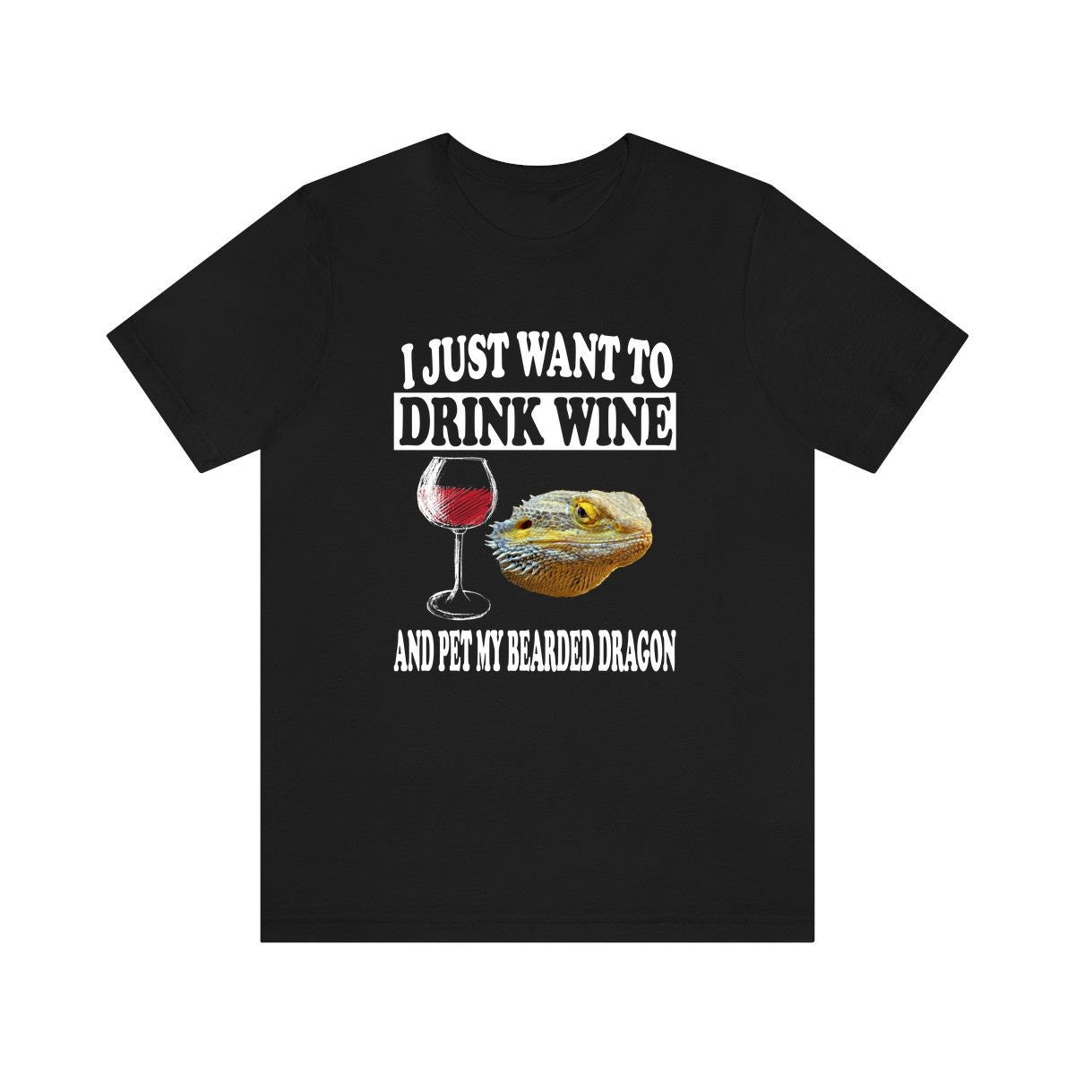 I Just Want To Drink Wine And Pet My Bearded Dragon Shirt, Bearded Dragon Lover Shirt, Bearded Dragon Shirt, Bear Boy Girl Shirt Image 1