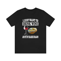 I Just Want To Drink Wine And Pet My Bearded Dragon Shirt, Bearded Dragon Lover Shirt, Bearded Dragon Shirt, Bear Boy Girl Shirt Image 1