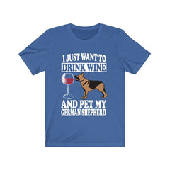 Drink Wine And Pet My German Shepherd Shirt - German Shepherd print design