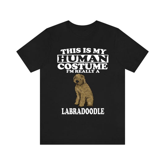 This is my human costume I am really a labradoodle designer dog tee