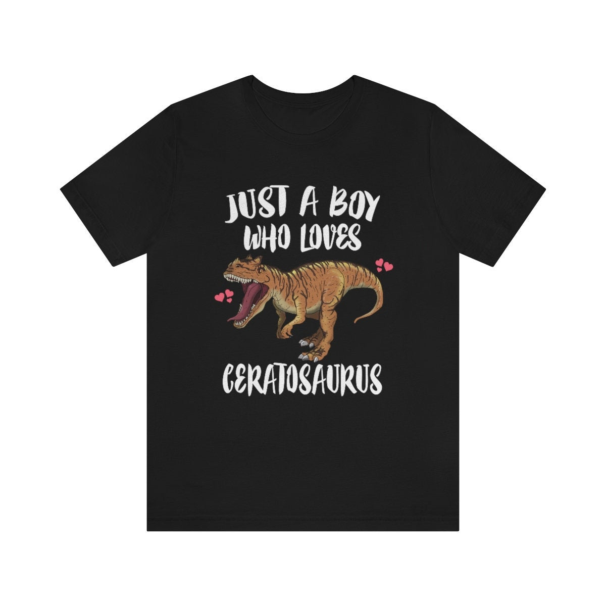 Just A Boy Who Loves Ceratosaurus Dinosaur Shirt, Ceratosaurus Lover Shirt, Ceratosaurus Shirt, Dinosaur Lover Shirt, Dinosaurs Adult Kids Image 1
