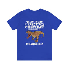 This is my human costume I am really a ceratosaurus horned theropod tee