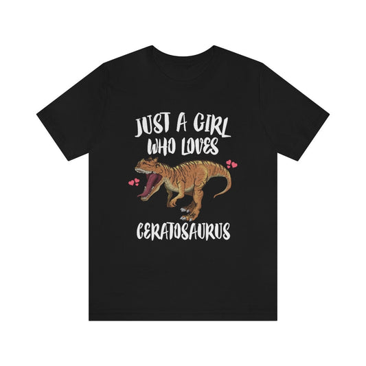 Just a girl who loves ceratosaurus horned Jurassic theropod tee