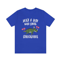 Just A Boy Who Loves Styracosaurus Dinosaur Shirt - Styracosaurus print design