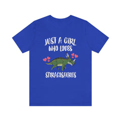 Just a girl who loves styracosaurus spike-frilled Cretaceous ceratopsian tee