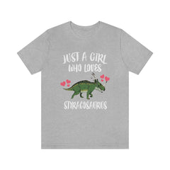 Just a girl who loves styracosaurus spike-frilled Cretaceous ceratopsian tee