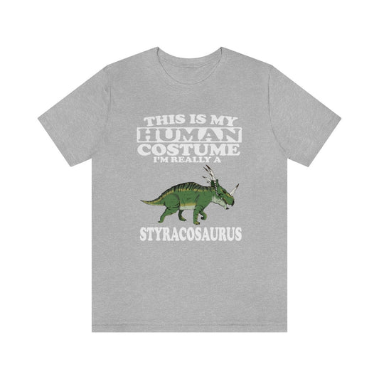 This is my human costume I am really a styracosaurus ceratopsian dino tee