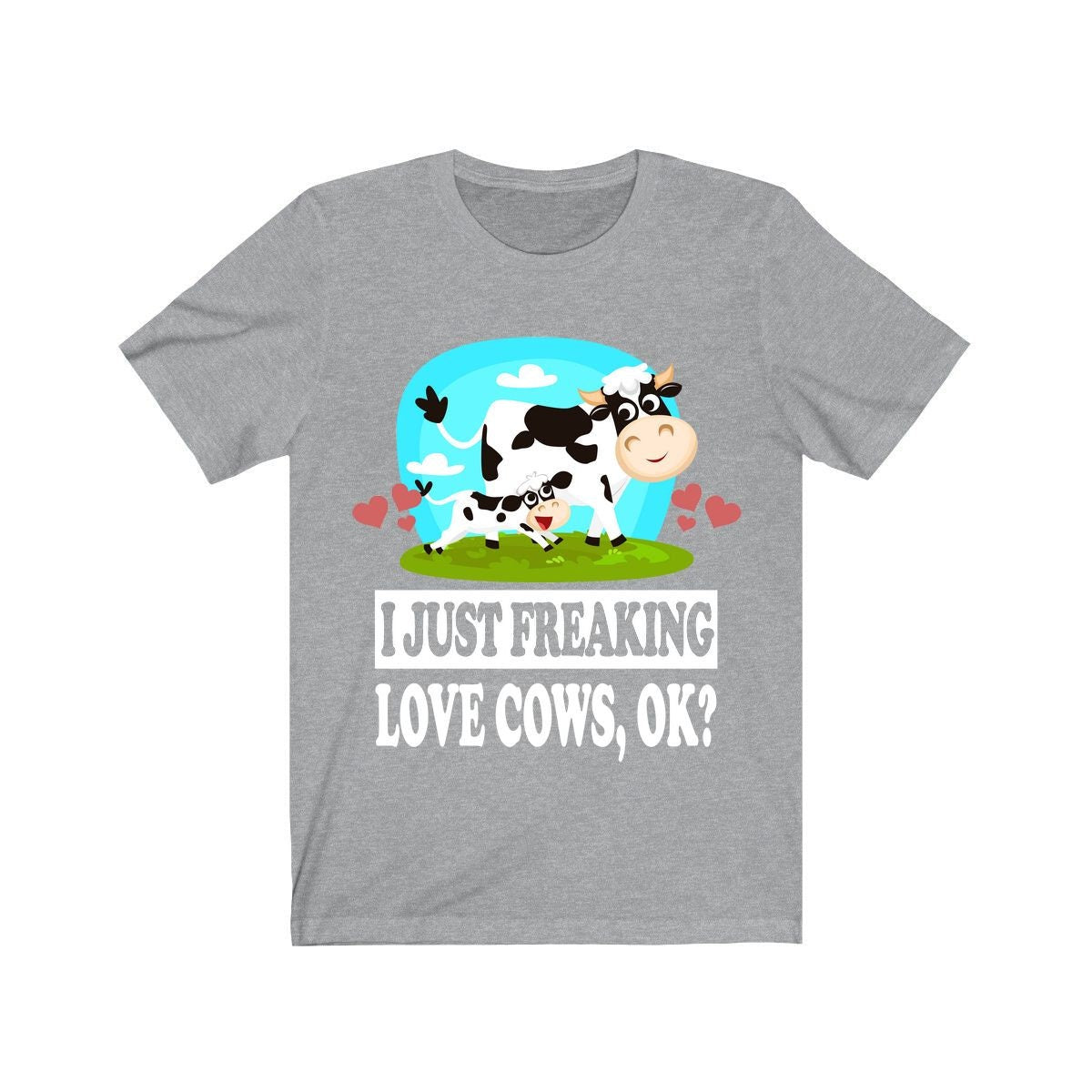 I Just Freaking Love Cows Ok Shirt, Cow Lover Shirt, Cow Shirt, Cow Lover Gift, Cow Boy Girl T-Shirt Image 3