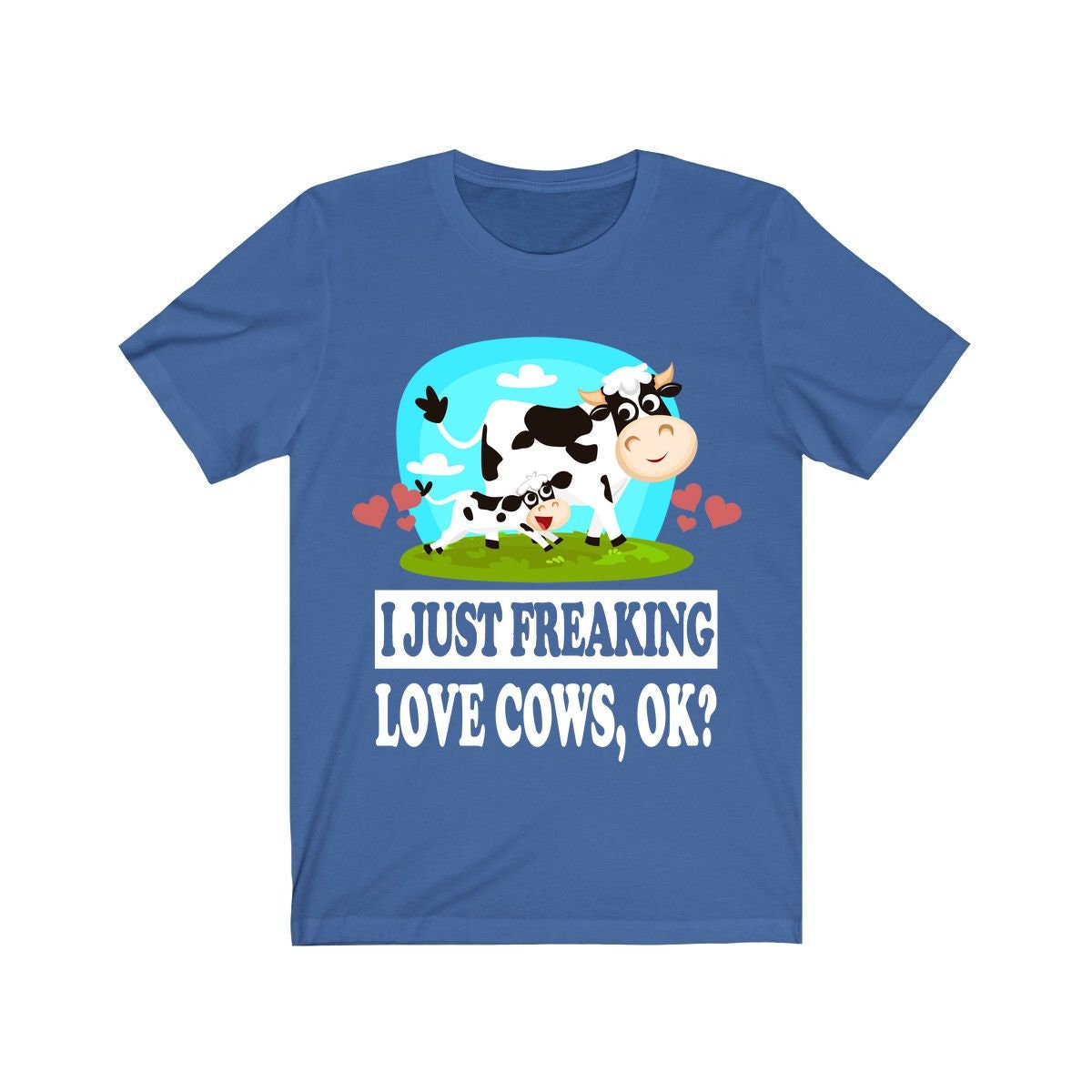 I Just Freaking Love Cows Ok Shirt, Cow Lover Shirt, Cow Shirt, Cow Lover Gift, Cow Boy Girl T-Shirt Image 2