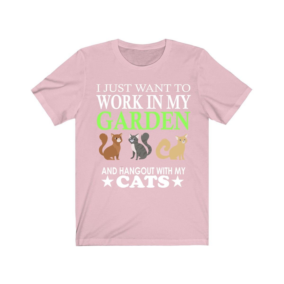 Work In My Garden Hangout With My Cats Shirt, Cat Lover Shirt, Cat Shirt, Cat Owner Shirt, Cat Lover Gift, Cat Boy Girl Shirt Image 4