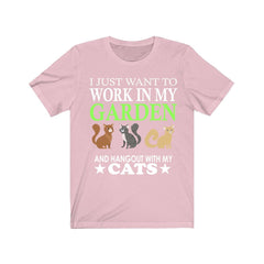 Work In My Garden Hangout With My Cats Shirt, Cat Lover Shirt, Cat Shirt, Cat Owner Shirt, Cat Lover Gift, Cat Boy Girl Shirt Image 4