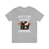 Just A Girl Who Loves Wolverines Shirt, Wolverine Lover Shirt, Wolverine Lover Gift, Wolverine Gift, Wolverine Shirt, Animal Adult Kids Image 1