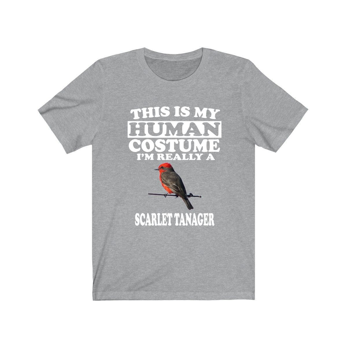 This Is My Human Costume I'm Really A Scarlet Tanager Shirt, Bird Lover Shirt, Birding Shirt, Bird Funny Gift, Adult Kids Shirt Image 1