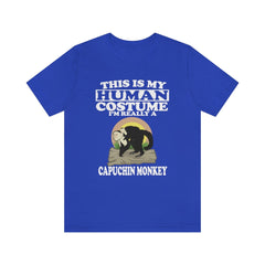 This is my human costume I am really a capuchin monkey primate tee