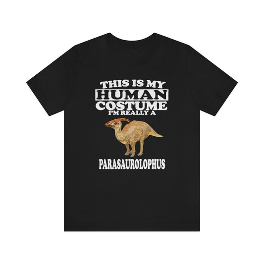 This is my human costume I am really a parasaurolophus dinosaur tee