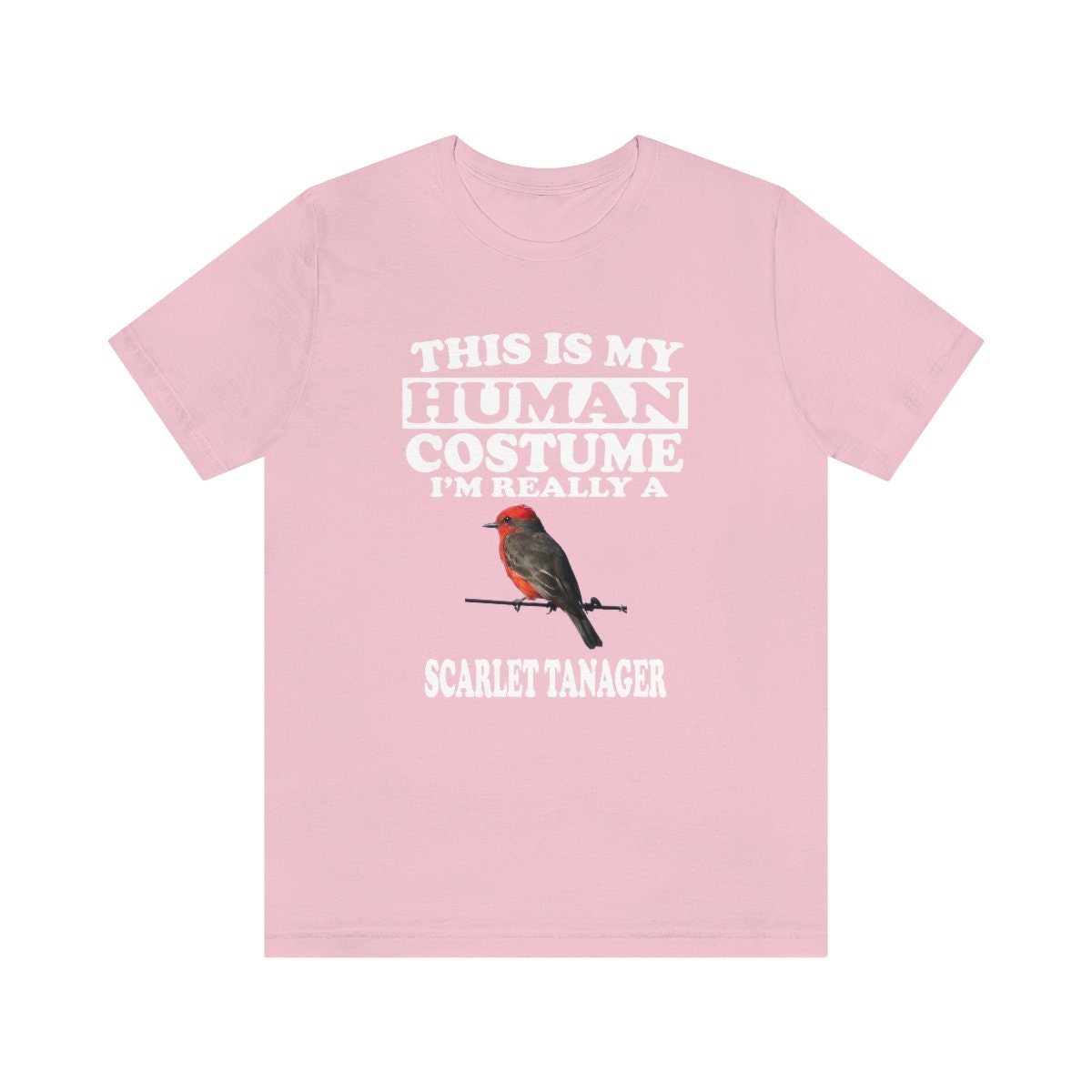 This Is My Human Costume I'm Really A Scarlet Tanager Bird Shirt, Scarlet Tanager Lover Shirt, Birding Shirt, Funny Bird Gift Animal Shirt Image 2