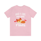 Just A Girl Who Loves Foxes Shirt, Fox Shirt, Fox Lover Gift,  Fox Lover Shirt, Animal Lover Adult Toddler Infant Kids Gift T-Shirt Image 2