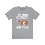 I Just Want To Drink Wine And Pet My Beagle Dog Shirt, Beagle Lover Shirt, Beagle Shirt, Beagle Lover Gift, Beagle Boy Girl Shirt Image 3