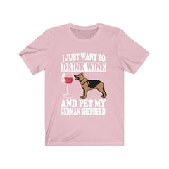 Drink Wine And Pet My German Shepherd Shirt - German Shepherd print design