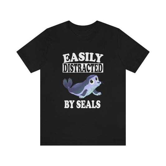 Easily distracted by seals cute marine pinniped animal lover tee