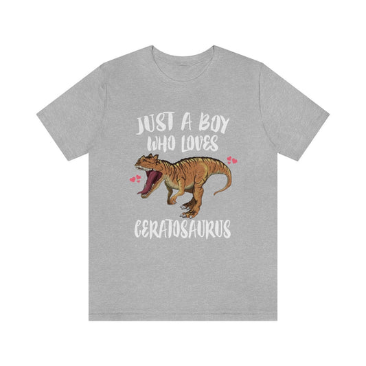 Just a boy who loves ceratosaurus Jurassic horned theropod dinosaur tee
