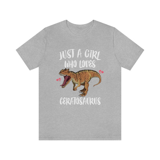 Just a girl who loves ceratosaurus horned Jurassic theropod tee