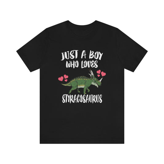 Just A Boy Who Loves Styracosaurus Dinosaur Shirt - Styracosaurus print design