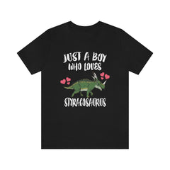 Just A Boy Who Loves Styracosaurus Dinosaur Shirt - Styracosaurus print design