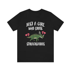 Just a girl who loves styracosaurus spike-frilled Cretaceous ceratopsian tee