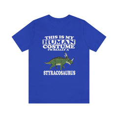 This is my human costume I am really a styracosaurus ceratopsian dino tee
