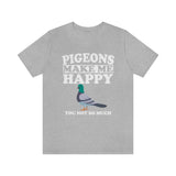 Pigeon Make Me Happy Shirt, Pigeon Lover Shirt, Pigeon Shirt, Bird Lover Gift, Birding Boy Girl T-Shirt Image 4
