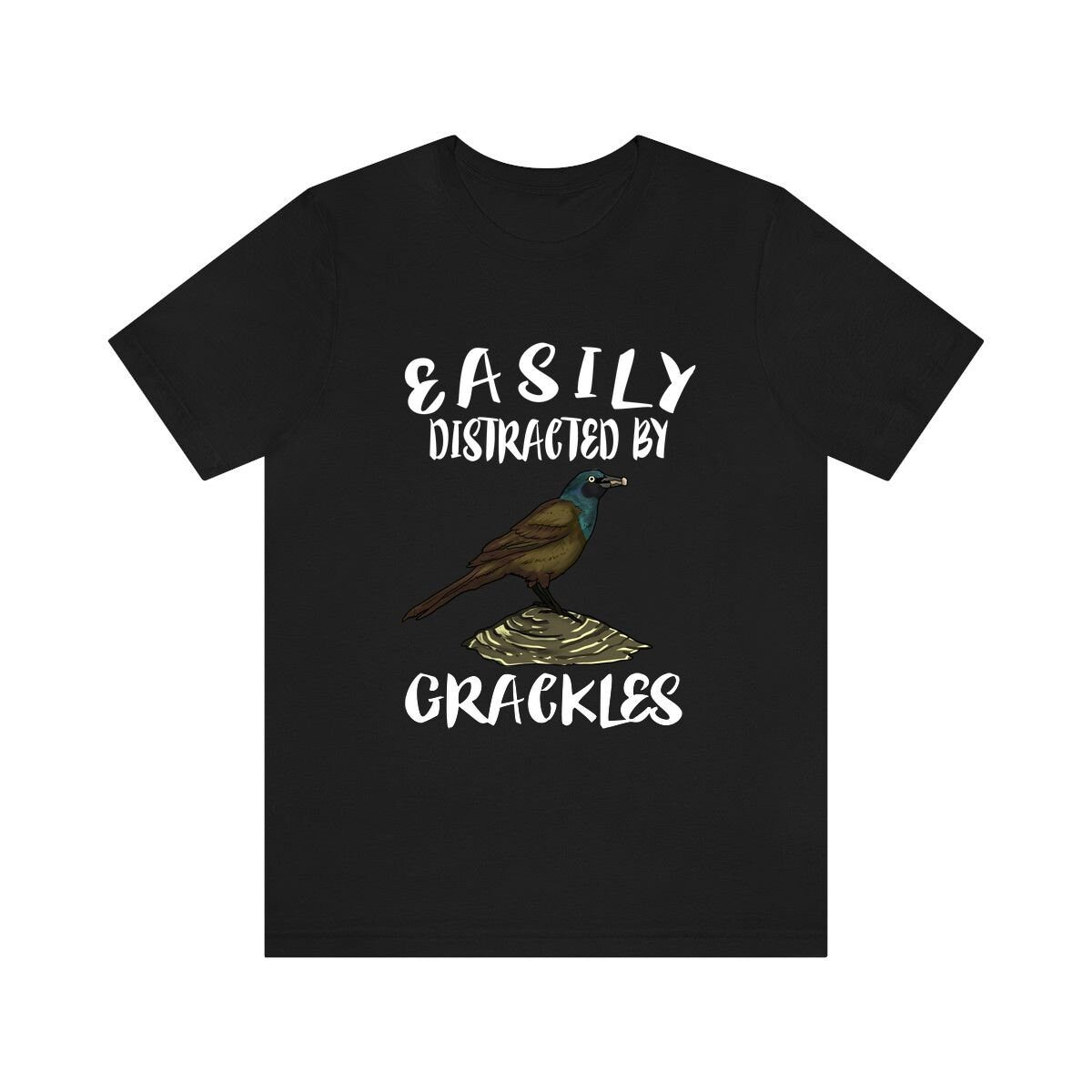Easily Distracted By Grackles Bird Shirt, Grackle Lover Shirt, Birding Shirt, Bird Gift, Animal Adult Kids T-Shirt Image 3