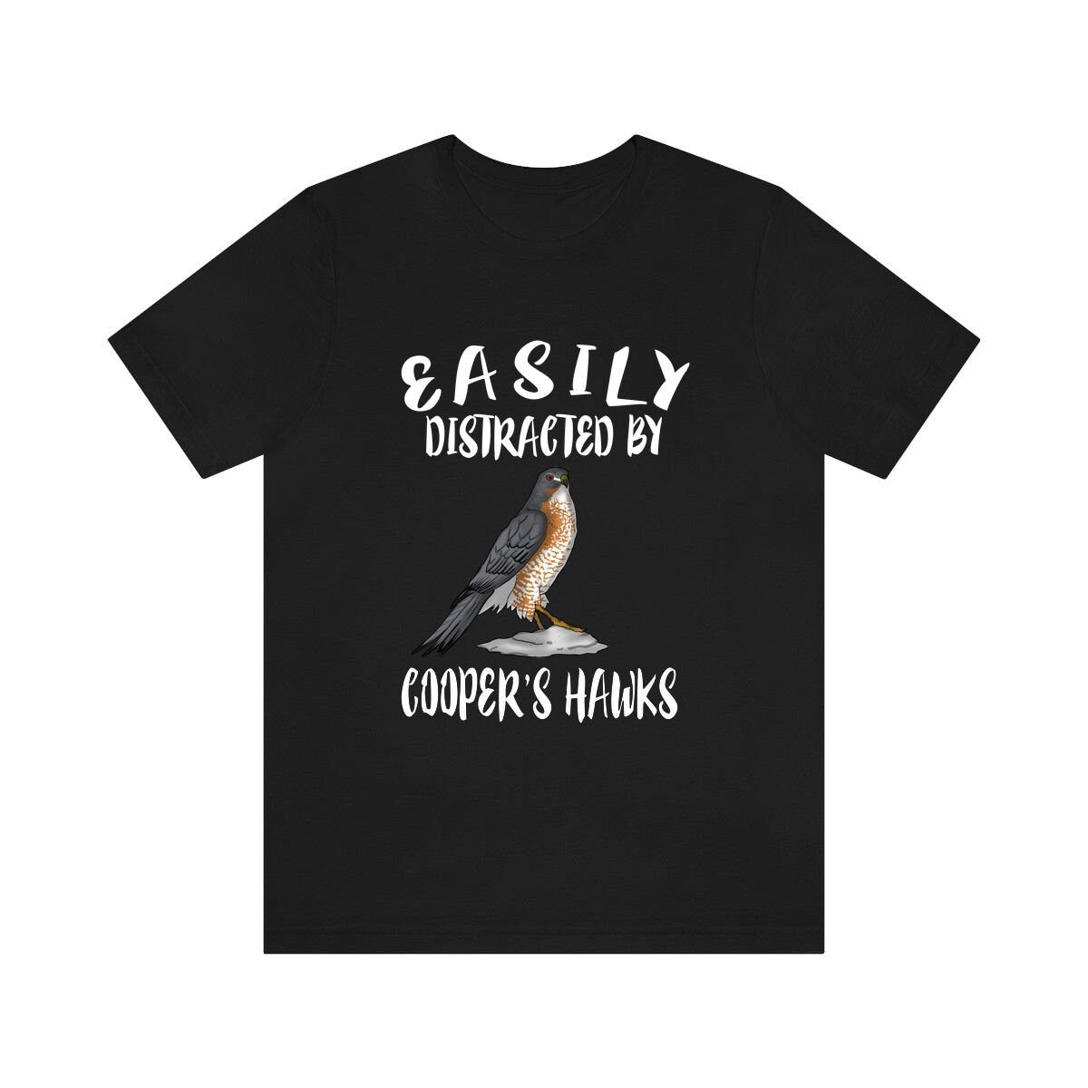 Easily Distracted By Cooper's Hawk Shirt, Hawk Shirt, Hawk Lover Shirt, Birding Shirt, Bird Lover Gift, Animal Gift Image 1