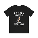 Easily Distracted By Cooper's Hawk Shirt, Hawk Shirt, Hawk Lover Shirt, Birding Shirt, Bird Lover Gift, Animal Gift Image 1