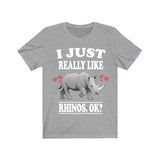 I Just Really Like Rhinos Shirt, Rhino Lover Shirt, Rhino Shirt, Rhino Owner Shirt, Rhino Lover Gift, Rhino Boy Girl T-Shirt Image 3