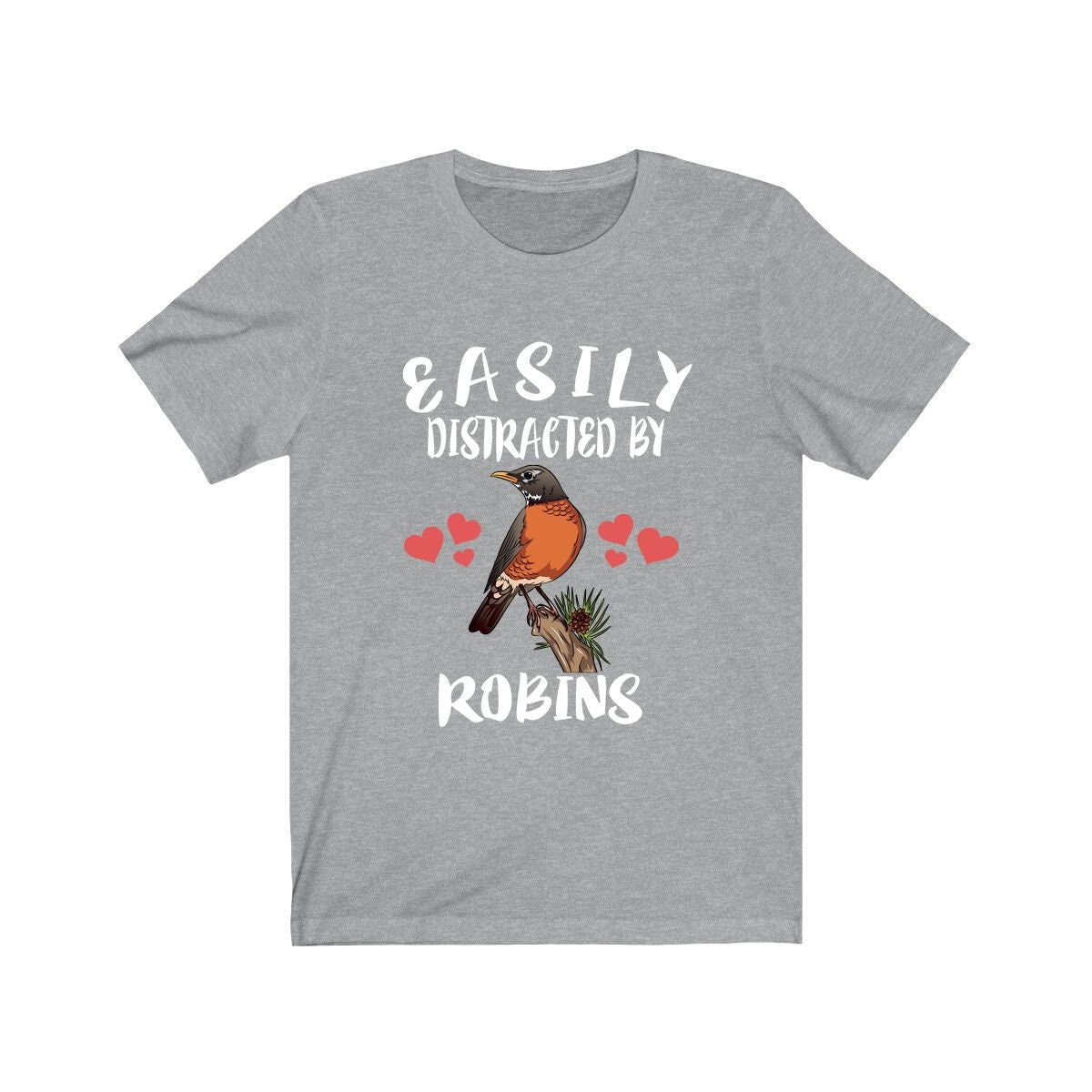 Easily Distracted By Robins Bird Shirt, Robin Lover Shirt, Birding Shirt, Robin bird Gift, Adult Kids Shirt Image 3