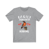 Easily Distracted By Robins Bird Shirt, Robin Lover Shirt, Birding Shirt, Robin bird Gift, Adult Kids Shirt Image 3