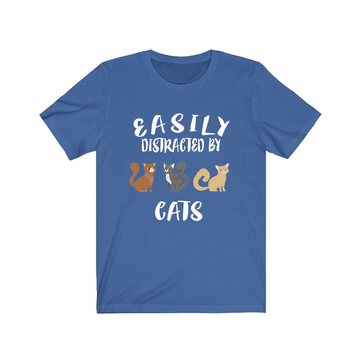 Easily Distracted By Cats Shirt, Cat Lover Shirt, Cat Shirt, Cat Funny Shirt, Cat Lover Gift, Cat Boy Girl T-Shirt Image 2