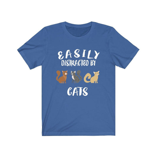 Easily distracted by cats funny feline cat parent owner tee