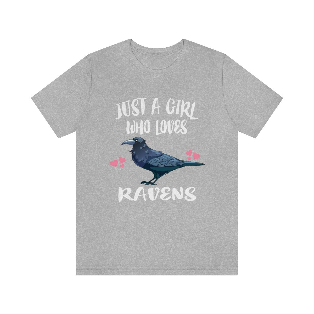Just A Girl Who Loves Ravens Shirt, Raven Lover Shirt, Birding Shirt, Raven Bird Lover Gift, Animal Shirt Image 1