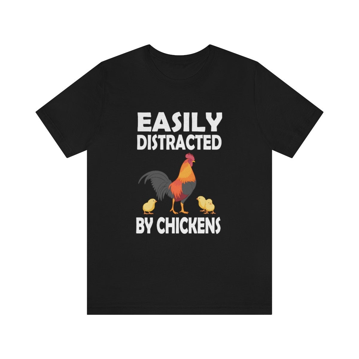 Easily Distracted By Chickens Shirt, Chicken Lover Shirt, Chicken Shirt, Chicken Gift, Chicken Lover Shirt, Adult Toddler Kids Gift T-Shirt Image 1