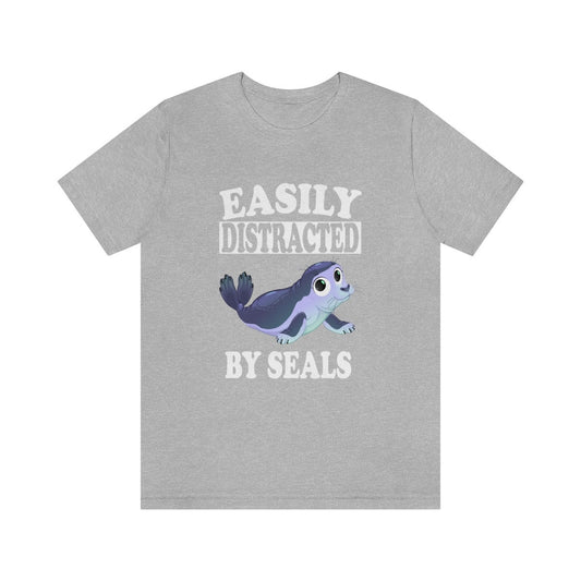 Easily distracted by seals cute marine pinniped animal lover tee