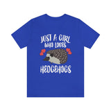 Just A Girl Who Loves Hedgehogs Shirt, Owner Gift, Animal Adult Toddler Infant Kids Gift T-Shirt Image 3