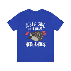 Just A Girl Who Loves Hedgehogs Owner Shirt - hedgehog print design
